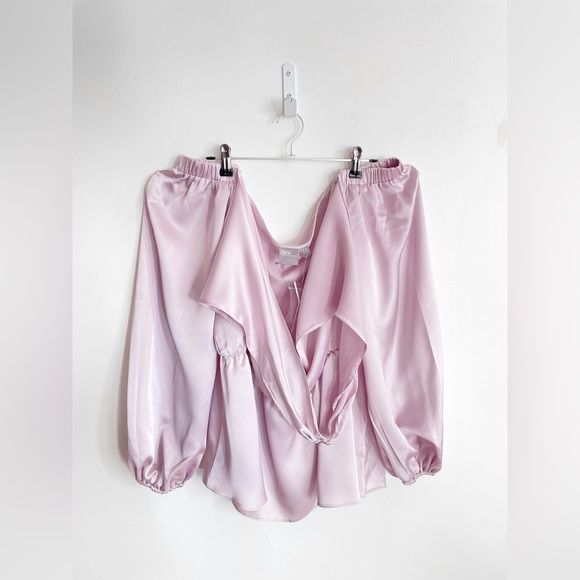 ASOS Silky off-shoulder top lilac [ XL ] long sleeve - Picture 6 of 11